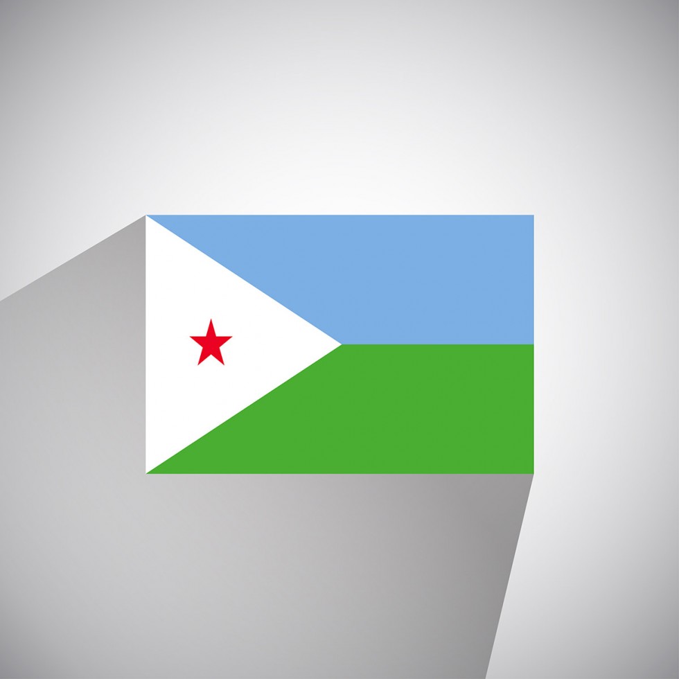 Flat flag of Djibouti