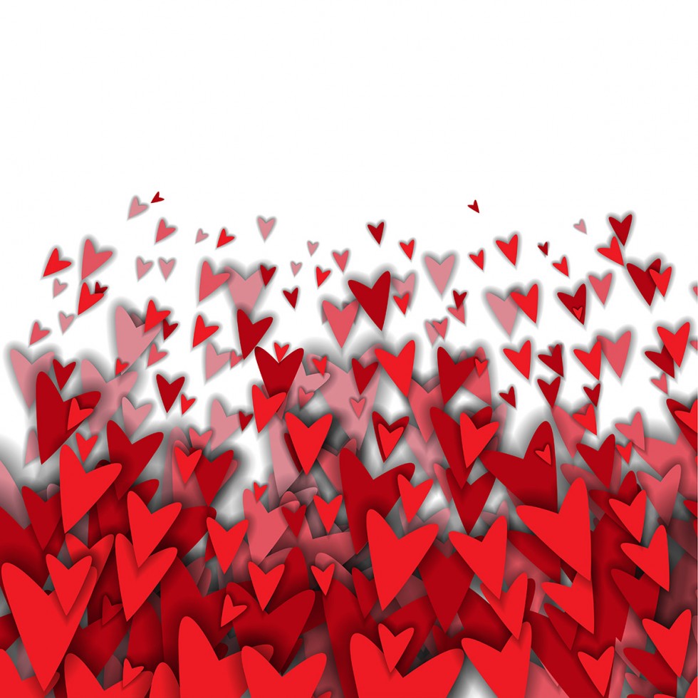 Scattered Hearts Vector