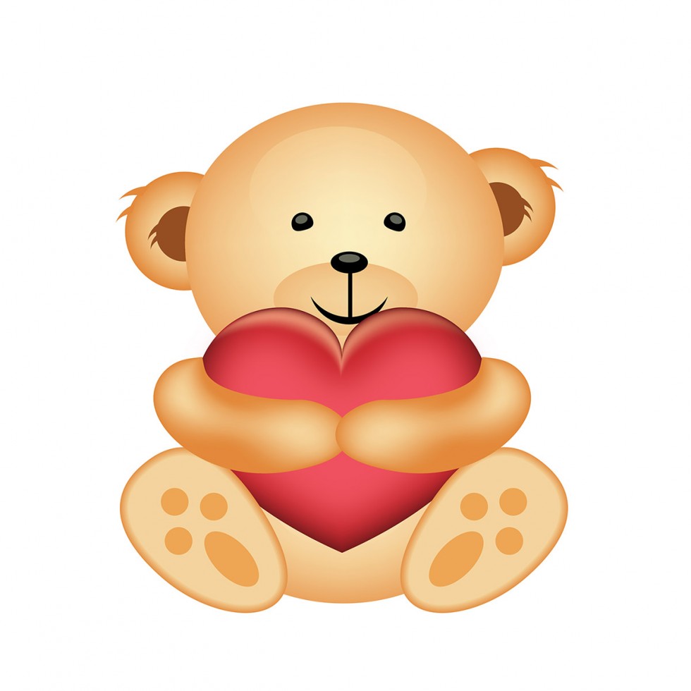 teddy bear with heart on chest