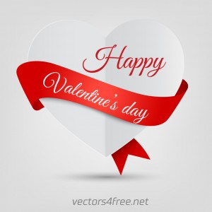 Heart shape with ribbon vector